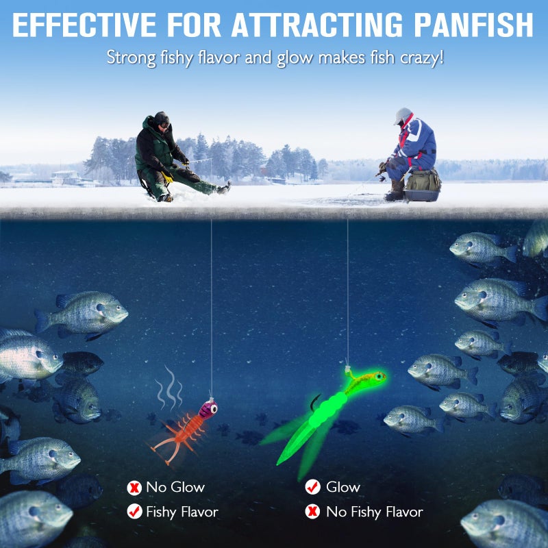 Dovesun Ice Fishing Jigs Kit 87pcs, Ice Fishing Lures Glow in The Dark Ice Jigs with Adjustable Ice Fishing Gear for Panfish Crappie Walleye Jigs Set - Image 5